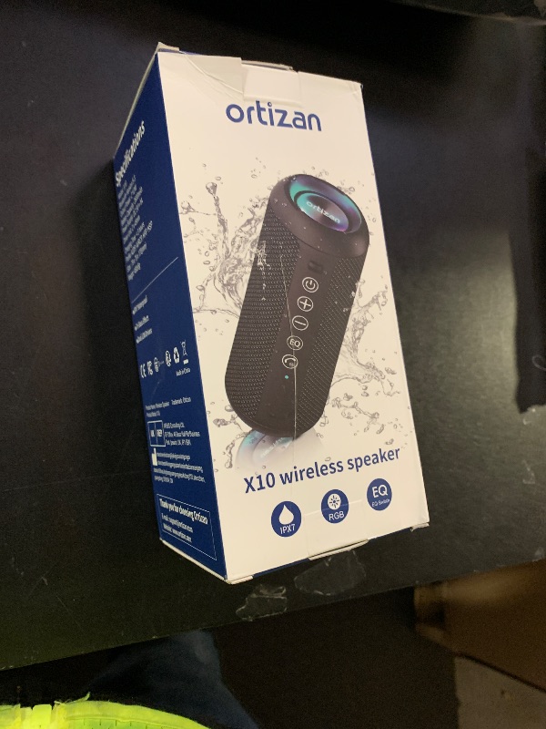 Photo 1 of Ortizan Portable Bluetooth Speaker: IPX7 Waterproof, 24W Loud Sound, Deep Bass, Bluetooth 5.3, LED Lights, Wireless Stereo Pairing, 30H Playtime, for Home/Outdoor/Party/Beach, Birthday Gift (Black)
