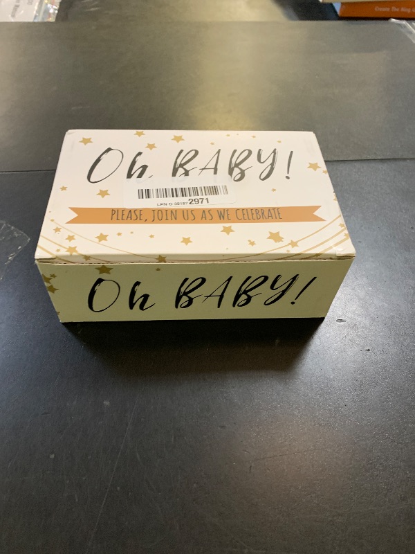 Photo 1 of ZOUYEE “OH BABY” Wooden Letter Blocks — Small 2" Cubes (5 cm, Set of 6) — Baby Shower & Gender Reveal Table Décor and Photo Props — Not a Large Sign