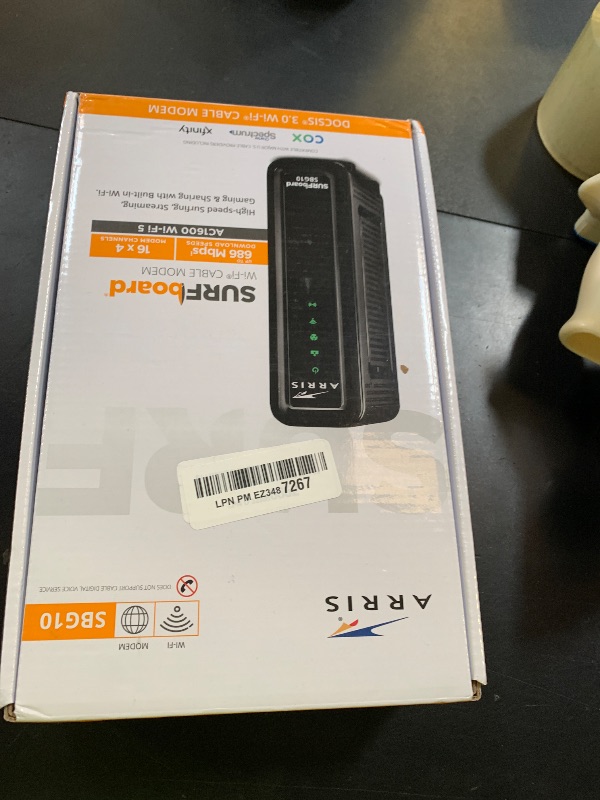 Photo 1 of ARRIS (SBG10) - Cable Modem Router Combo - DOCSIS 3.0 16 x 4 Gigabit & AC1600 WiFi, For Comcast Xfinity, Cox, check with ISP for compatibility [Not for Spectrum] 400 Mbps Max Internet Speeds