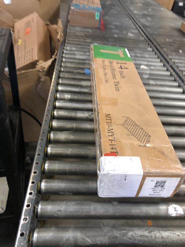 Photo 1 of Yitong Angel 14 inch Twin Bed Frame with Round Corner Legs Mattress Slide Stopper,3500 lbs Heavy Duty Metal Platform,No Box Spring Needed,Steel Slat Support,Easy Assembly,Noise Free