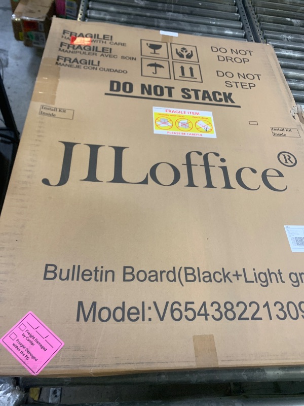 Photo 1 of JILoffice White Board & Bulletin Corkboard Combination, Combo Board 48 x 36 Magnetic Whiteboard, Black Aluminum Frame Wall Mounted Board for Office Home and School with 10 Push Pins