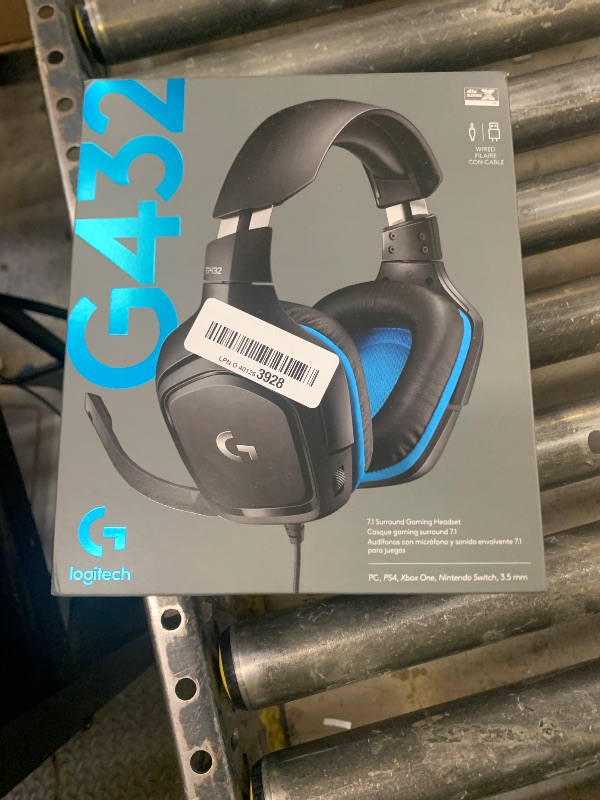 Photo 1 of Logitech G432 Wired Gaming Headset, 7.1 Surround Sound, DTS Headphone:X 2.0, Flip-to-Mute Mic, PC (Leatherette) Black/Blue