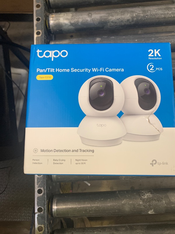 Photo 1 of TP-Link Tapo 2K Pan/Tilt Security Camera for Baby Monitor, Dog Camera w/Motion Detection, 2-Way Audio, Siren, Night Vision, Cloud & SD Card Storage, Works with Alexa & Google Home, 2-Pack (C210P2)