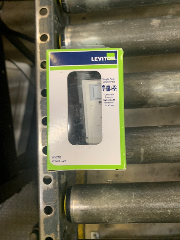 Photo 1 of Leviton Dual Combination Humidity Sensor with Separate Light Switch, Automate Bathroom Exhaust Fan, Air Circulation, Moisture Control, Single Pole/Single Pole, ¼ HP, DHD05-1LW, White
