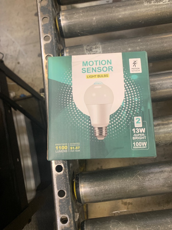 Photo 1 of Motion Sensor Light Bulbs, 13W (100Watt Equivalent), Motion Activated Dusk to Dawn Security LED Bulb, 5000K Daylight, Energy-Efficient, for Indoor and Outdoor Lighting, Porch, Stairs, Hallway 2Pack