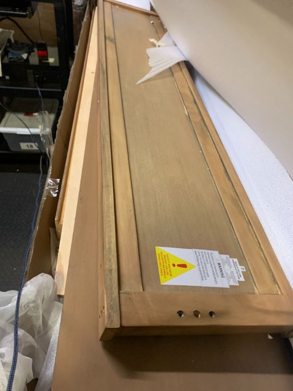 Photo 1 of Mid-Century Modern Solid Wood Queen Size Platform Bed with Engineered Wood Headboard & Footboard, Slat Support, No Box Spring Needed | Queen,Brown ------------- FRAME ONLY 