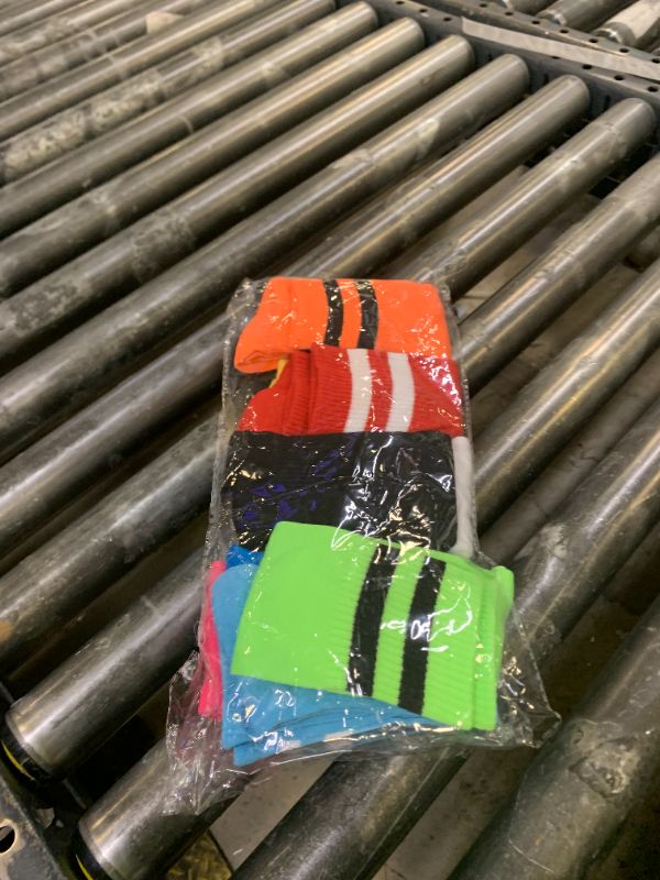 Photo 1 of 10 Pairs Kids Soccer Socks Stretchy Knee High Tube Socks Colorful Football Athletic Team Socks for Boys Girls (4-8 Years Old)