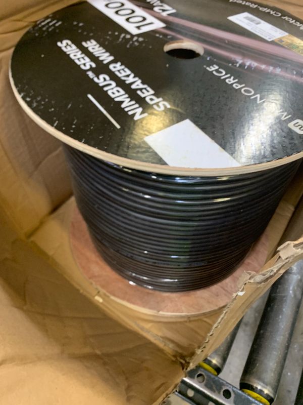 Photo 1 of Monoprice Speaker Wire - 12 AWG, 2 Conductor, CMP-Rated, UL Plenum Rated, 100 Percent Pure Bare Copper with Color Coded Conductors, 1000 Feet, Black - Nimbus Series