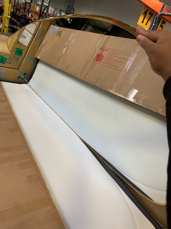 Photo 1 of Full Length Mirror with Stand, 76"×36" Teardrop Shape Floor Mirror, Large Stand Up Mirrors, Standing Mirror Full Length, Against Wall or Wall-Mounted Full Body Mirrors for Bedroom Living Room, Gold