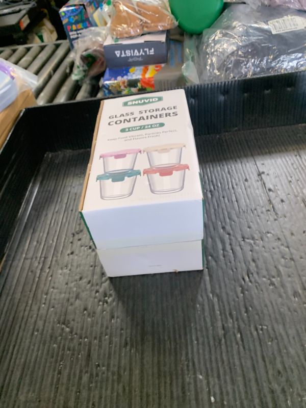 Photo 1 of [UPGRADED LID] 4 Sets 3 Cup Glass Meal Prep Containers with Lids, Food Storage Bowl Jars for Leftover Lunch Meal Oats Salad Soup Fruit Snack Yogurt - Microwave, Oven, Freezer Safe, BPA Free, Airtight