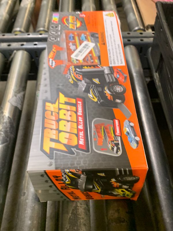 Photo 1 of JOYIN Toy Truck for Kids, Race Toy Cars, 60" Extra Long Race Track and 12 Die-Cast Metal Cars, Toddler Carrier Truck Playset with Lights & Sounds, Birthday Gift for 2 3 4 5 6 7 Years Old Boys Girls