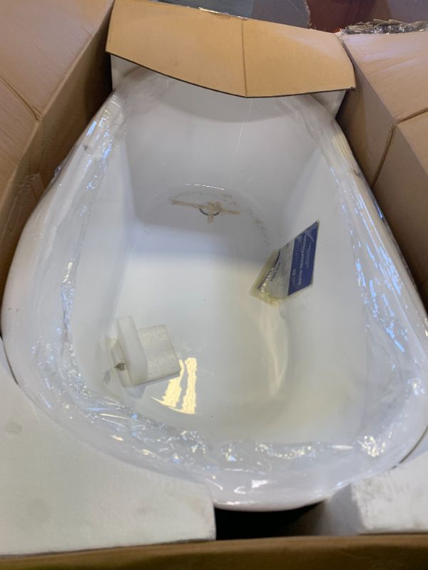 Photo 1 of GETPRO Free Standing Tub 59" Acrylic Freestanding Bathtub, Adjustable Soaking Bath Tub Oval Shape with Integrated Slotted Overflow and Chrome Anti-clogging Drain Glossy White