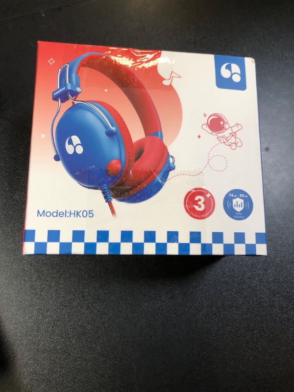 Photo 1 of awatrue Kids Headphones for School, 74/85dB Safe Volume Limit, Stereo Sound, Wired On-Ear Headphones for Kids Boys Girls, 3.5mm Jack for Tablet, iPad, Kindle, YOTO Player, Airplane Travel, Blue