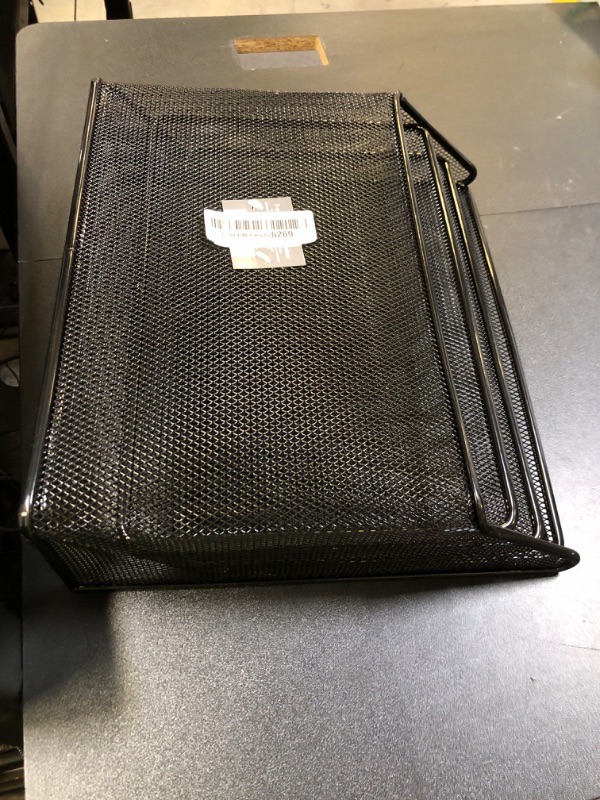Photo 1 of 1InTheOffice 3 Tiers File Folder Organizer, Desk Sorter, Black Mesh