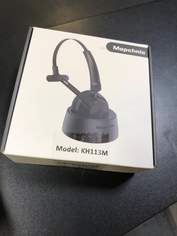 Photo 1 of Mopchnic Bluetooth Headset, Wireless Headphone with AI Noise-Canceling Microphone for Computer, On Ear Bluetooth Headset with USB Dongle for Office Call Center Skype Zoom Meeting Online Class (Black)