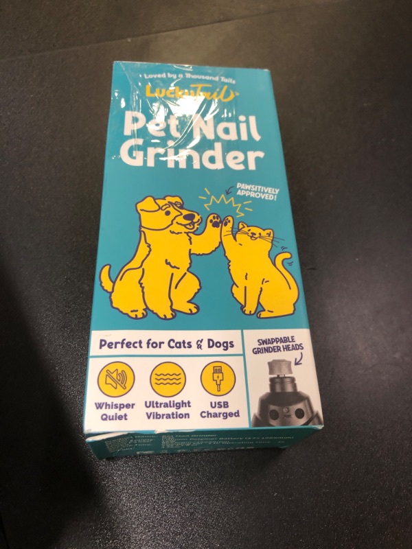 Photo 1 of LuckyTail Pet Nail Grinder for Dogs and Cats - Super Quiet and Low Vibration Electric Dog Nail Grinder with 2 LED Lights - USB Rechargeable and Cordless - 2 Speeds - Small to Large Pets