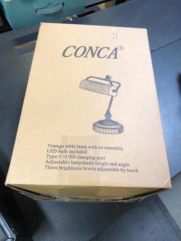 Photo 1 of CONCA Classic Antique Touch Adjustable LED Desk & Piano Lamp with Eye Protection - Black (Bulb Included)