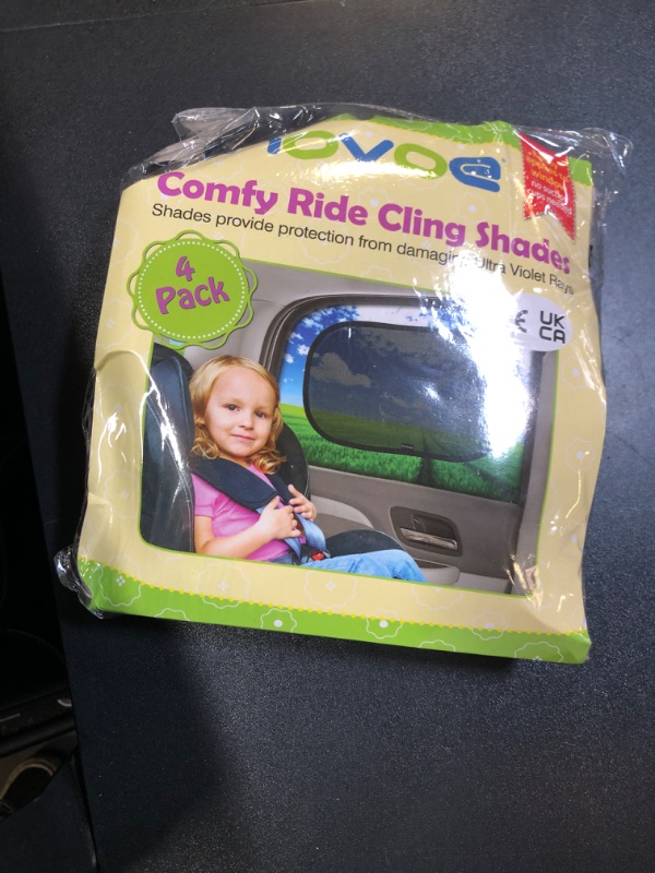 Photo 1 of Enovoe Car Window Shade for Baby - (4 Pack) - Medium - 19" x 12" - Cling Car Sun Shade for Windows - Sun, Glare and UV Rays Protection for Your Child