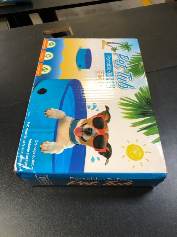 Photo 1 of Dog Pool Foldable pet Pool Dog Swimming Pool pet Swimming Pool PVC Non-Slip for All Kinds of Pets (32x8in)