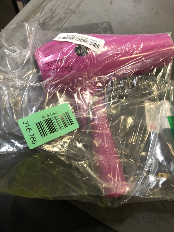 Photo 1 of Conair Hair Dryer with Retractable Cord, 1875W Blow Dryer, 3 Heat Settings, 2 Speeds, Blow Dryer with Diffuser and Concentrator Attachments, Ionic + Tourmaline Technology, Pink