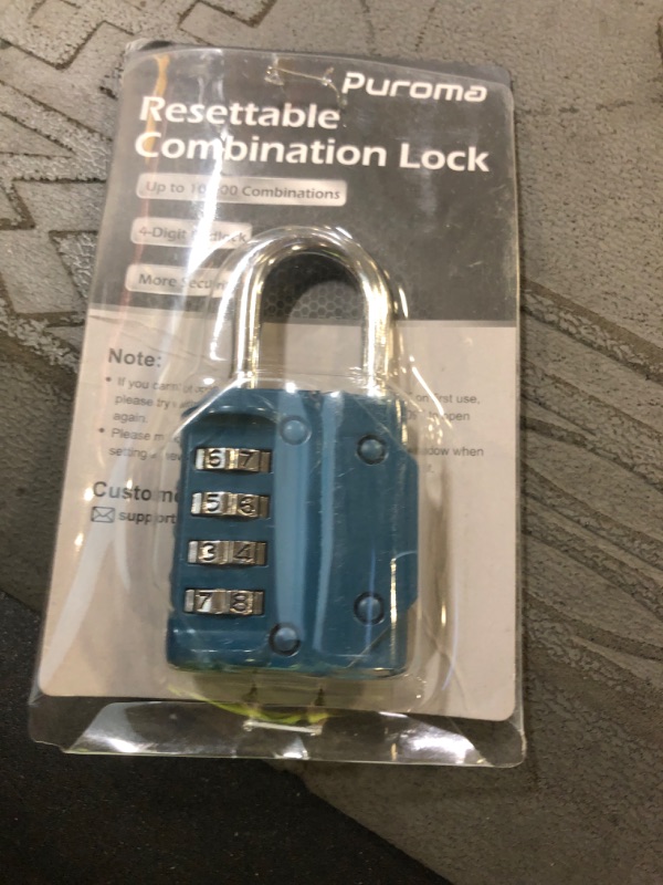 Photo 1 of Puroma 1 Pack Combination Lock for Locker 4 Digit Outdoor Waterproof Padlock for School, Gym, Sports, Fence, Toolbox, Gate, Case, Outdoor, Hasp Storage, Cabinets (Dark Green)