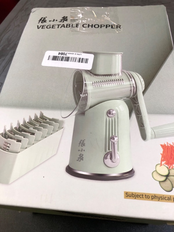 Photo 1 of ZHANG XIAO QUAN SINCE 1628 5-in-1 Interchangeable Blades Rotary Cheese Grater Hand Crank, Cheese Shredder Mandoline Vegetable Julienne Slicer Cutter Nut Chopper with Anti-Slip Base, Blade Storage
