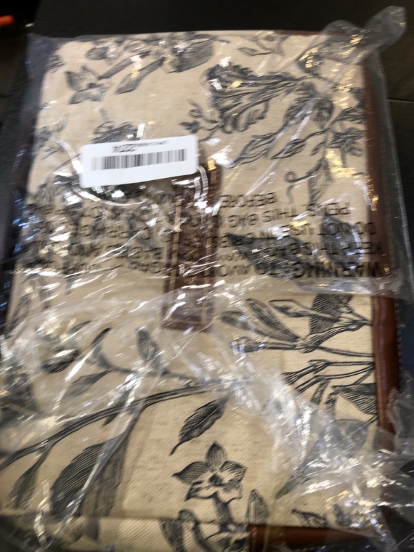 Photo 1 of Christian Art Gifts Women's Premium Natural Canvas Vegan Leather Fashion Bible Cover: Amazing Grace - Inspirational Scripture, Sturdy Protective Book Carry Case Accessory, Creamy Brown Floral, Large