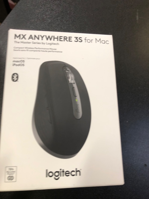 Photo 1 of Logitech MX Anywhere 3S for Mac, Compact Wireless Bluetooth Mouse, 8K DPI Any-Surface Tracking, Quiet Clicks, USB C, Wireless Mouse for MacBook Pro, MacBook Air, iMac, iPad - Space Grey