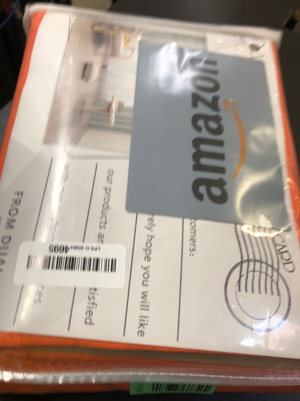 Photo 1 of DUALIFE Blackout Long Curtain Drapes 120 Inch 2 Panels Set Back Tab Rod Pocket Vibrant Orange Decor Window Curtain 120 Inches Long for High Living Room 10 FT, Orange Color