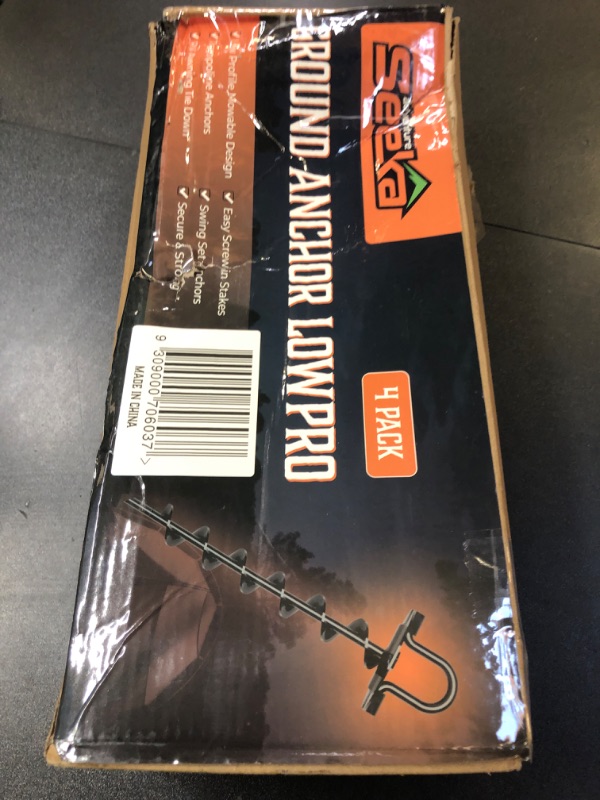 Photo 1 of Ground Anchors Low Profile, 4 Pack Heavy Duty, Ground Anchors Screw in, Swing Set Anchors, Trampoline Anchors High Wind, Tent Stakes, Car Ports, Canopies.