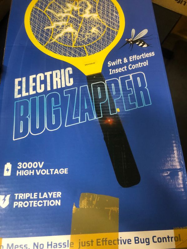 Photo 1 of DEVOGUE® Pack of 2 Electric Fly Swatter Bug Zapper Operated with 2 * AA Batteries Flies Killer Indoor & Outdoor Pest Control Mosquito Zapper and Insect Catcher Racket (Packing May Varies)