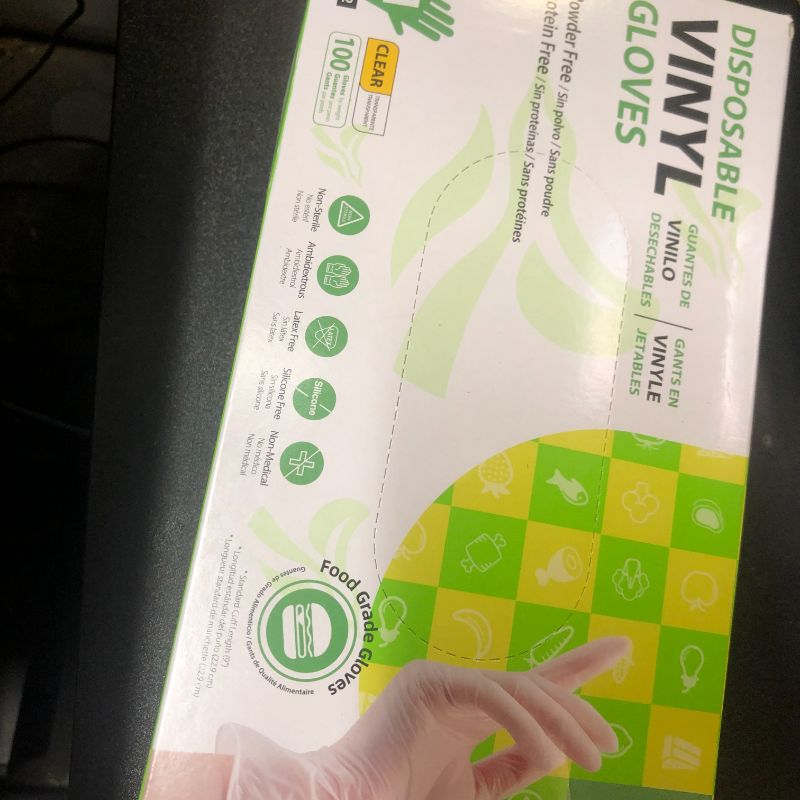Photo 1 of SWIFTLITE Disposable Vinyl Gloves, Food Safe, Latex-Free Powder-Free Clear Plastic Gloves for Cooking, House Clean, Food Prep (100, Medium)