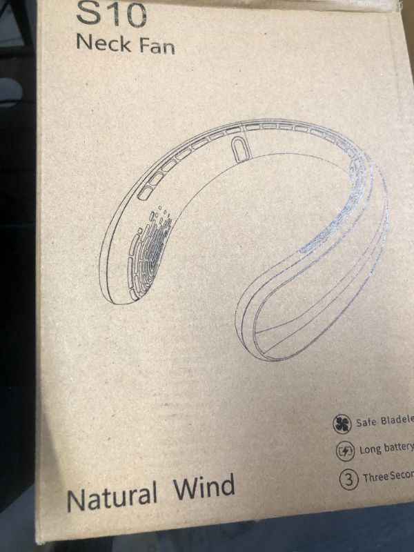 Photo 1 of Neck Fan, Portable Fan around Neck, 5200mAh Battery Operated Wearable Personal Fan with USB Rechargeable, 3 Wind Speed,Ultra Quiet, Bladeless,Headphone Design for Travel, Men Women