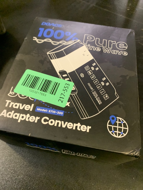 Photo 1 of DOACE 500W Universal Travel Adapter 220V to 110V Voltage Converter, Pure Sine Wave European Travel Plug Adapter Converter, Transformer for US to Most Europe?UK/AU/EU/IT with 3 US Outlets & 4 USB