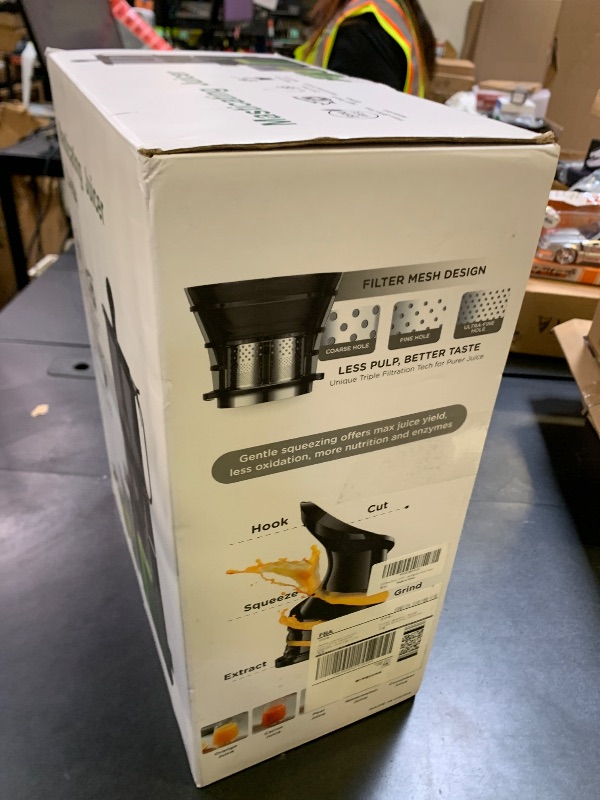 Photo 1 of Cold Press Juicer, 5.3" Wide Feed Chute Juice Extractor Machine with 400W, High Juice Yield, Slow Masticating Juicer for Whole Vegetables & Fruits, Deep Grey