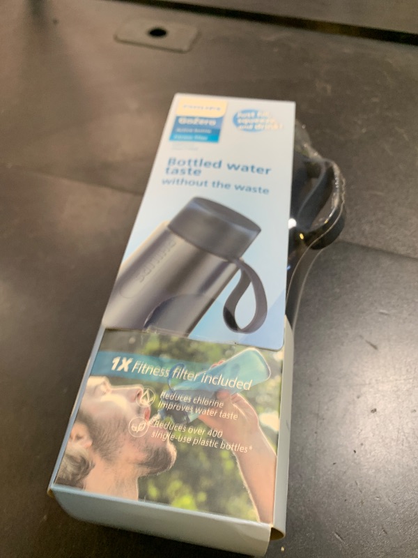 Photo 1 of PHILIPS Water GoZero Active BPA-Free Water Bottle with Fitness Tap Water Filter, Sport Squeeze Water Bottle, Lightweight, 24 oz with Fitness Filter, Blue