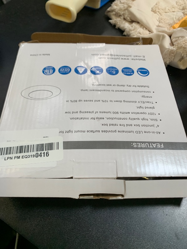 Photo 1 of JULLISON 6 Inch LED Low Profile Recessed & Surface Mount Disk Light, Round, 15W, 900 Lumens, 3000K Warm White, CRI80, Driverless Design, Dimmable, cETLus Listed, White(1 Pack)