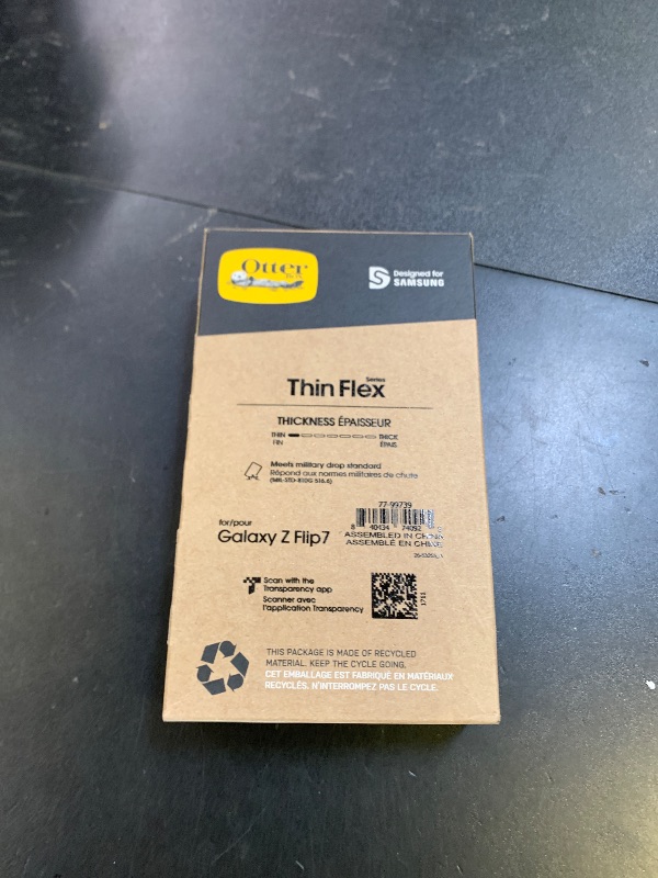 Photo 1 of OtterBox Galaxy Z FLIP7 Thin Flex Series Case - Clear, Ultra-Slim, Hard case with Soft Edges, 5G and Wireless Charging Compatible