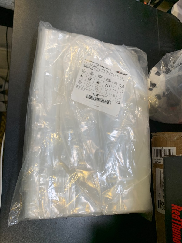 Photo 1 of 100 Count Large Zip Plastic Bags for Storage Bulk 14"×20", 3 Gallon | 2 mil Thick Reclosable Jumbo Bags for Household, Clothes, T-shirts Packing