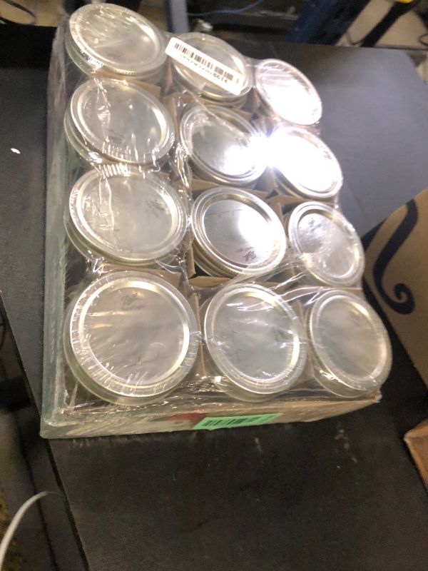 Photo 1 of Ball Regular Mouth Mason Jars 8 oz. (12 Pack) - Half Pint Size Jars with Airtight Lids and Bands for Canning, Fermenting, Pickling, Meal Prep or DIY Decors and Projects Bundled with Peaknip Jar Opener