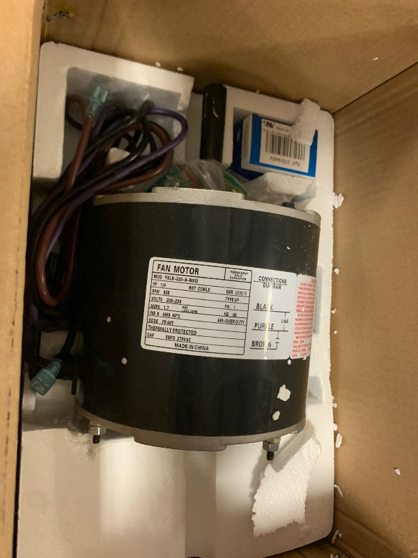 Photo 1 of 12Y65, 100483-43 Condenser Fan Motor 208/230 Volt, 1 PH, 60HZ 1/4 HP 825 RPM Replacement for 100483-05, YSLB-220-8-B001, YSLB-220-8-B002, 100483-34 etc, Compatible with Lennox ge etc, 1-Year Warranty