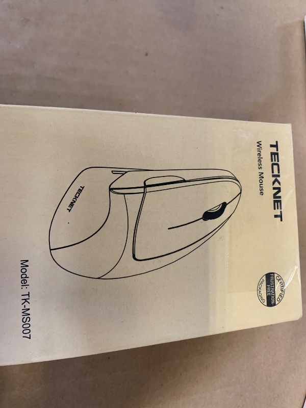 Photo 1 of TECKNET Ergonomic Mouse, Rechargeable 2.4G+Bluetooth Vertical Mice 6 DPI Adjustable, Wireless Optical Carpal Tunnel Mouse for Right Hand, Silent 6 Buttons for Laptop, PC, MacBook, iPad - Black