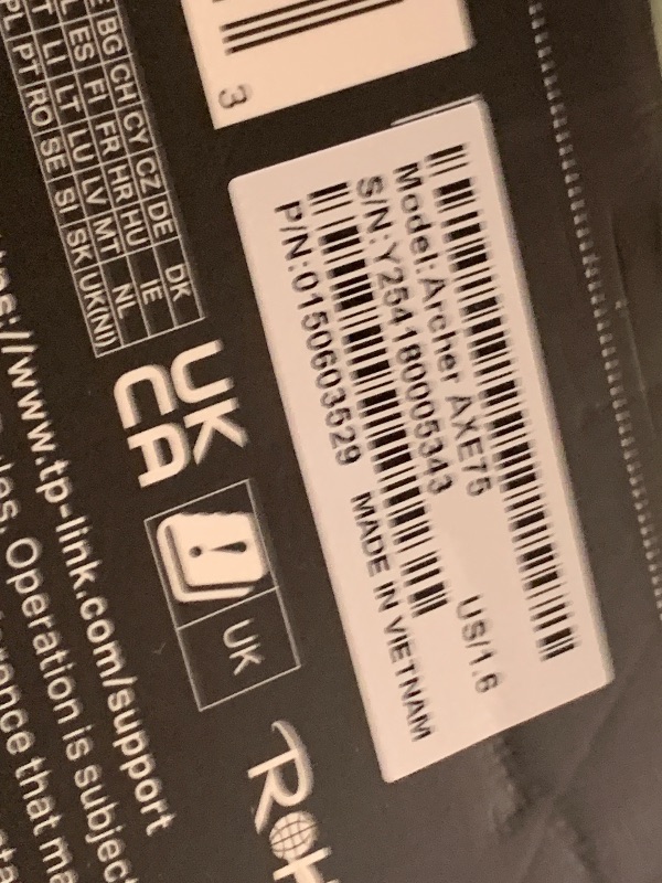 Photo 1 of TP-Link AXE5400 Tri-Band WiFi 6E Router (Archer AXE75), 2025 PCMag Editors' Choice, Gigabit Internet for Gaming & Streaming, New 6GHz Band, 160MHz, OneMesh, Quad-Core CPU, VPN & WPA3 Security