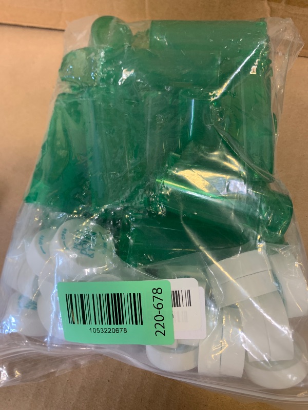 Photo 1 of Plastic Prescription Green Vials/Bottles 25 Pack w/Caps 8 Dram Size-New
