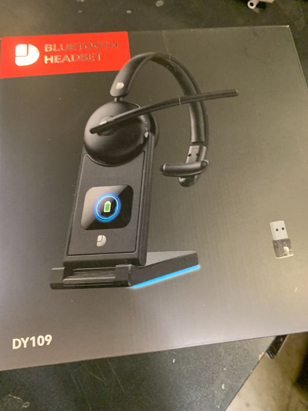 Photo 1 of Wireless Headset with Mic for Work, Wireless Headset with Microphone (Noise Cancelling), Smart Mult-Func Dock, 65H Worktime&Fast Charge Bluetooth Headphones for Work/PC/Computer/Call Center/Teams/Zoom