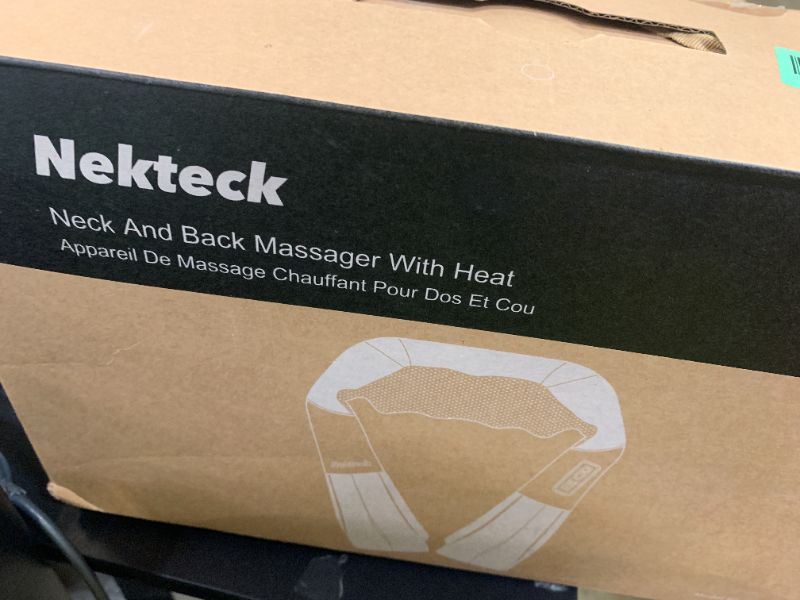 Photo 1 of Nekteck Shiatsu Neck Massager for Pain Relief Deep Tissue with Heat, 3D Kneading Massage Pillow Back Shoulder Massagerfor Body Muscle, Plug-in Use for Home Office Car, Gifts for Mom Dad Him Her