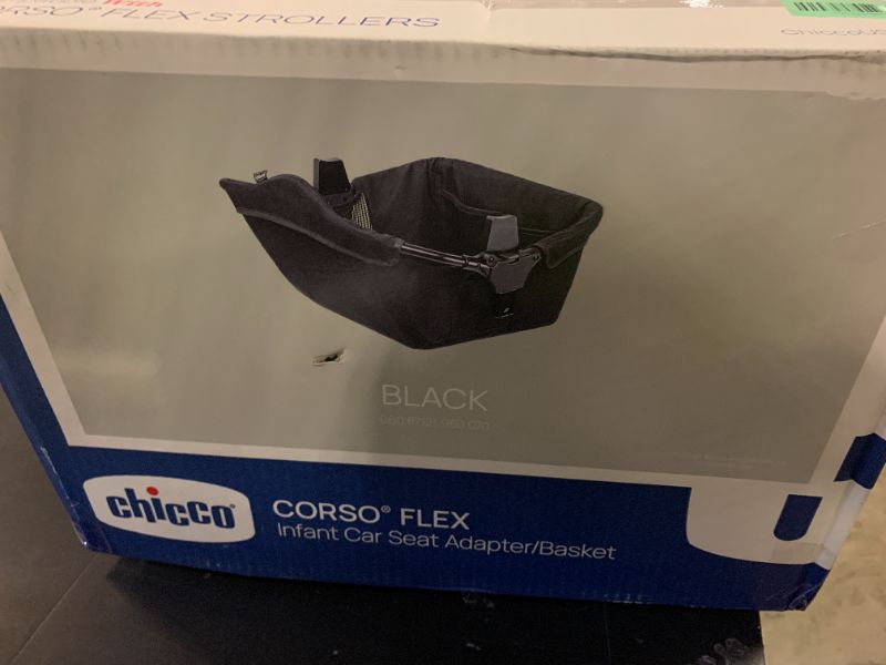 Photo 1 of Chicco Corso Flex Infant Car Seat Adapter/Basket for Corso Flex Convertible Stroller, Compatible with Any Chicco Infant Car Seat | Black/Black