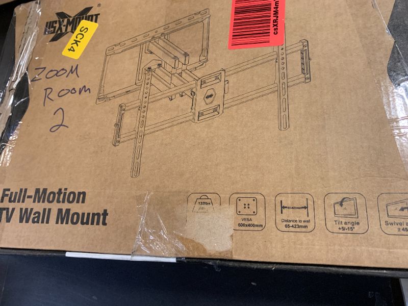 Photo 1 of USX Mount Full Motion TV Wall Mount for Most 42-86 inch Flat Screen/LED/4K, TV Mount Bracket Dual Swivel Articulating Tilt 6 Arms, Max 16" Wood Studs, VESA 600x400mm, Holds up to 132lbs