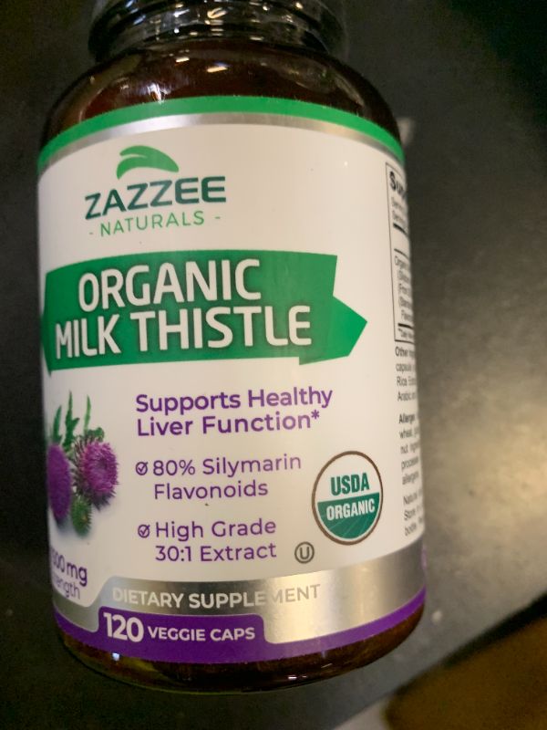 Photo 1 of Zazzee USDA Organic Milk Thistle 30:1 Extract, 7500 mg Strength, 120 Vegan Capsules, 80% Silymarin Flavonoids, Standardized and Concentrated 30X Extract, 100% Vegetarian, All-Natural and Non-GMO