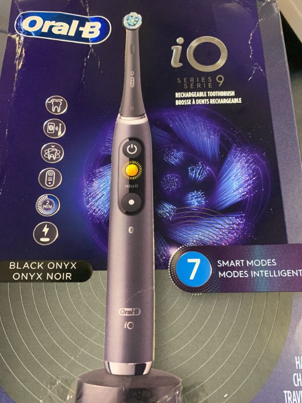 Photo 1 of Oral-B iO Series 9 Electric Toothbrush with 3 Replacement Brush Heads, Black Onyx